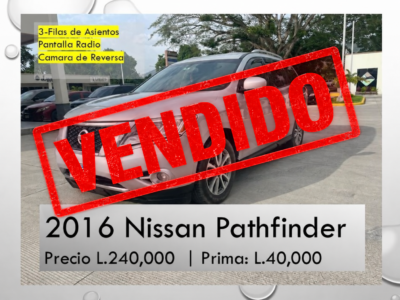 NISSAN PATHFINDER 2016 SV- Financiamiento Disponible
