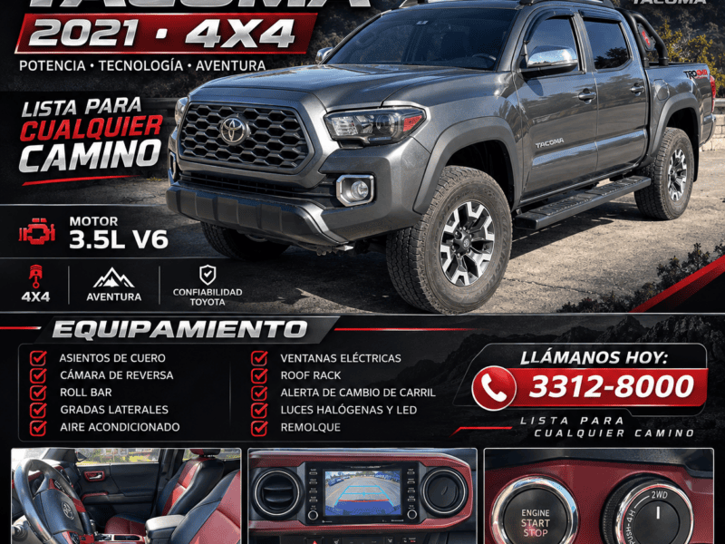 🔥 TOYOTA TACOMA 2021 4X4 — MOTOR 3.5L V6 🔥